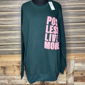 Cool Creative Post Less Live More Crewneck Woman's Sweatshirt-2XL